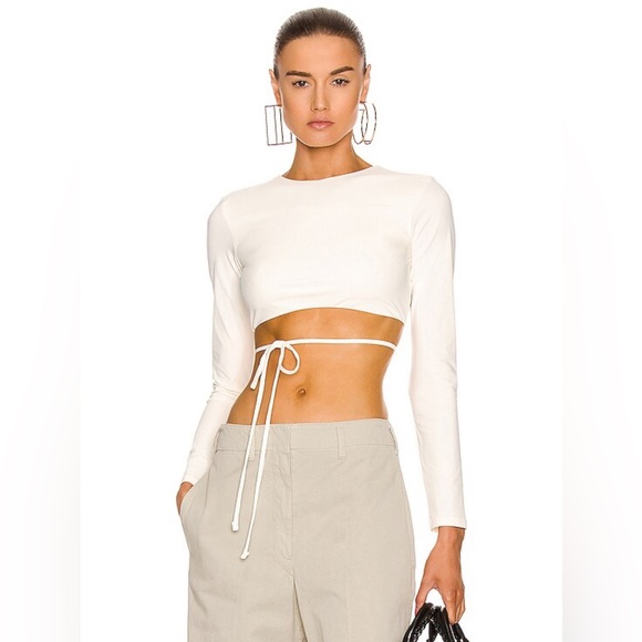 ALIX NYC sz XS new without tags top with tie back open white crop - Picture 1 of 9